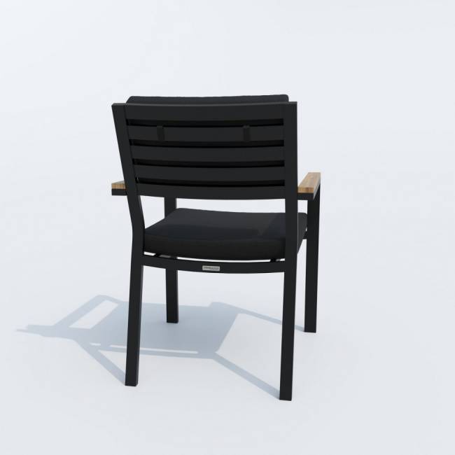 Обеденная группа CANA  BONTA  каркас карбон / стол стекло 180 / ткань черная