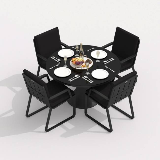 Стул ALBA черный - каркас карбон