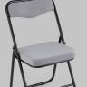 Складной стул Джонни велюр серый каркас черный матовый