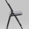 Складной стул Джонни велюр серый каркас черный матовый