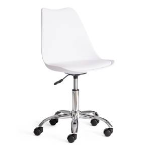 Офисное кресло TULIP (mod.106-1) / 1 шт. в упаковке металл/пластик/PU, 58 x 47 x 97см, White (белый) / Chrome (хром) белый металл/пластик/PU