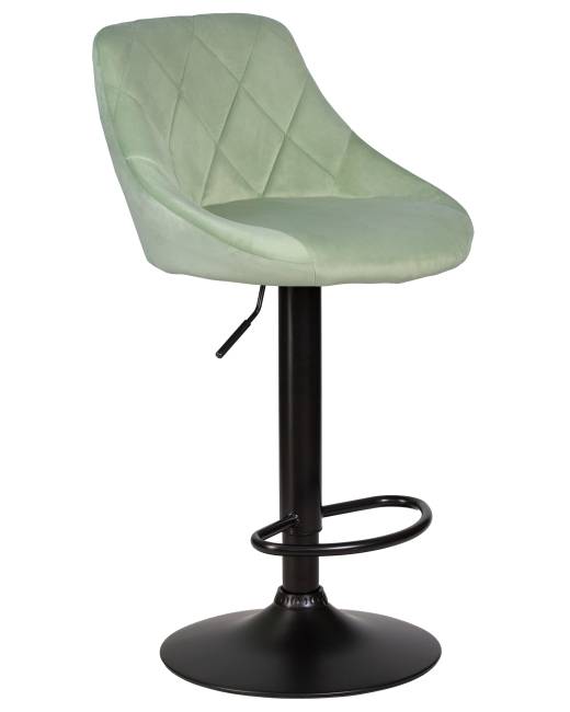 Стул барный DOBRIN LOGAN BLACK, мятный велюр (MJ9-87)
