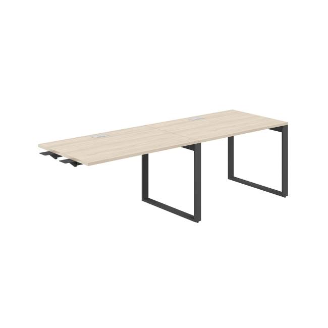 AG.197.AR.L.72.AN / Рабочая станция комбо s-b-s 2400х800х750 / профиль О-образный: 70х20 антрацит; лючок: серебро; столешница: акация равелло