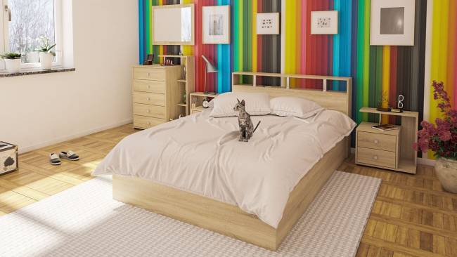 Спальный гарнитур Камелия № 5 цвет дуб сонома