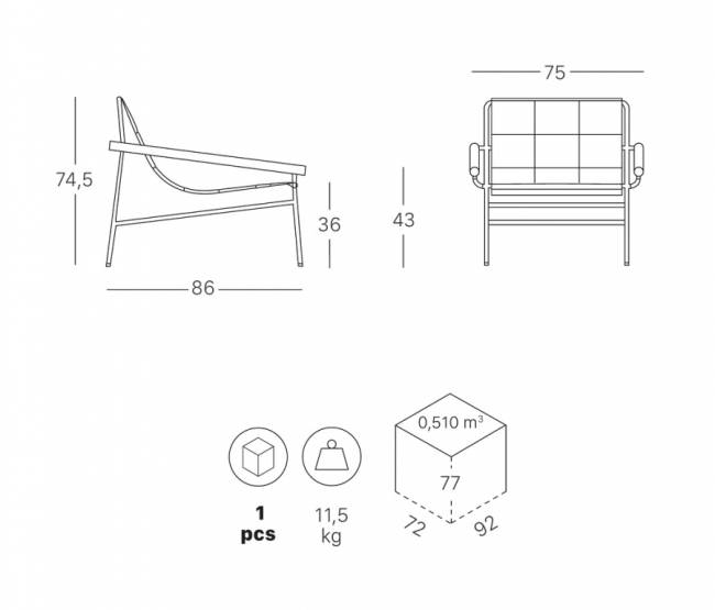 Кресло лаунж металлическое Dress Code Glam Indoor голубой 750х860х745 мм Кресло лаунж металлическое Dress Code Glam Indoor голубой 750х860х745 мм