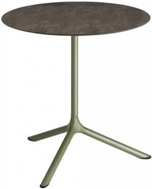 Стол ламинированный обеденный Tripe Maxi оливковый, кортен Ø800х740 мм