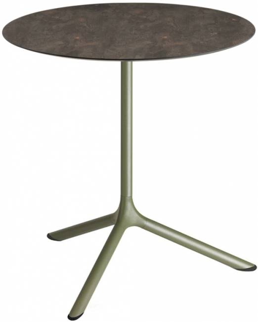 Стол ламинированный обеденный Tripe Maxi оливковый, кортен Ø800х740 мм Стол ламинированный обеденный Tripe Maxi оливковый, кортен Ø800х740 мм