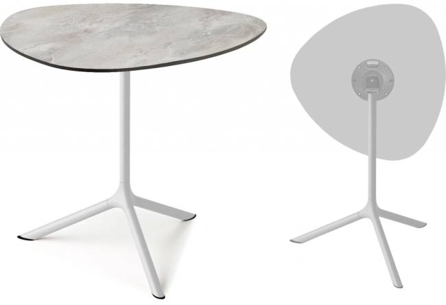 Стол ламинированный обеденный складной Tripe Maxi Folding белый, каменный 830х830х740 мм