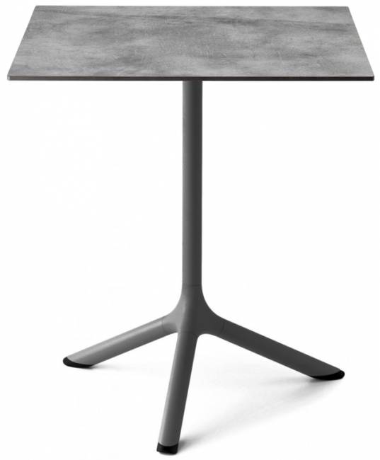 Стол ламинированный обеденный складной Tripe Folding антрацит, цементный 600х600х740 мм