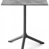 Стол ламинированный обеденный складной Tripe Folding антрацит, цементный 600х600х740 мм