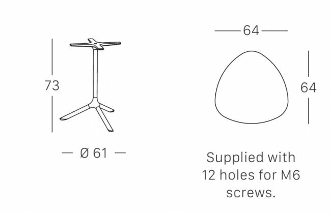 Стол ламинированный обеденный Tripe оливковый, кортен 640х640х740 мм