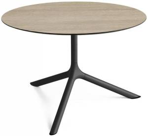 Столик ламинированный кофейный Tripe Maxi черный, состаренный дуб тортора Ø800х510 мм