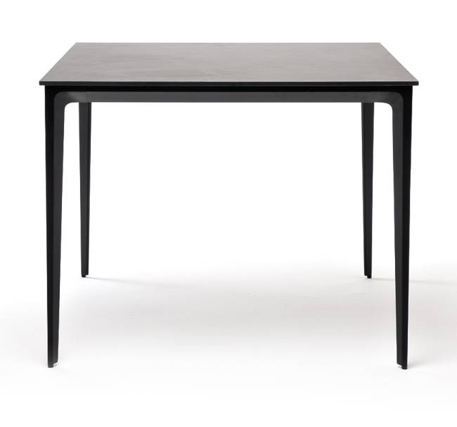 "Малага" обеденный стол из HPL 90х90см, цвет "серый гранит", каркас черный "Малага" обеденный стол из HPL 90х90см, цвет "серый гранит", каркас черный