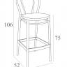 Стул пластиковый барный Victor Bar 75 темно-серый 450х520х1060 мм
