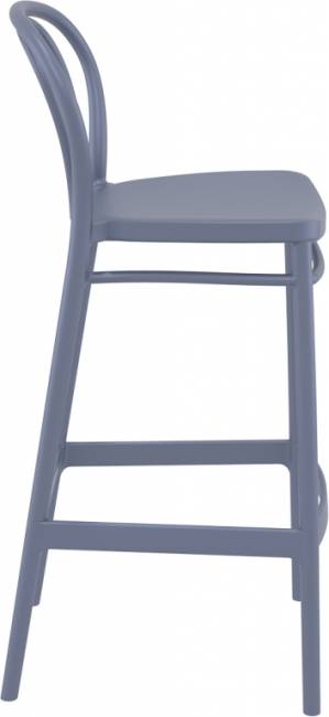 Стул пластиковый барный Victor Bar 75 темно-серый 450х520х1060 мм