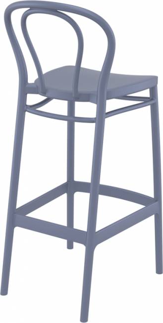 Стул пластиковый барный Victor Bar 75 темно-серый 450х520х1060 мм