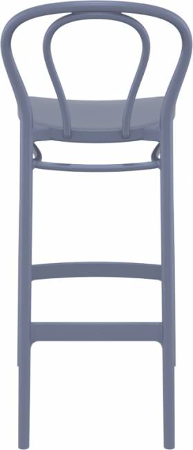 Стул пластиковый барный Victor Bar 75 темно-серый 450х520х1060 мм