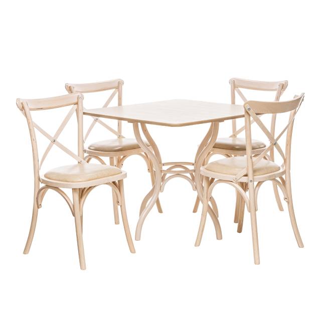 Набор мебели для кухни Leset Тор квадратный + Грид Белёный дуб Ваниль Белёный дуб