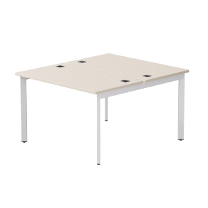 Бенч-система на 2 места Everprof EVO на металлокаркасе 1180х670(1370)x755 опоры 45гр Кашемир/Белый