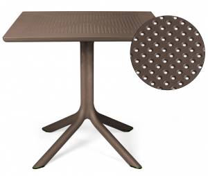 Стол пластиковый обеденный Clip 80 табак 800х800х750 мм