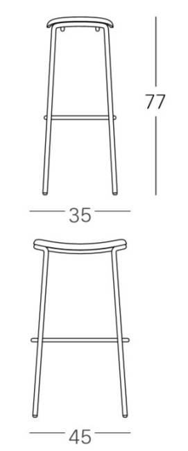 Табурет деревянный барный Trick Wood черный глянцевый никель, черный дуб 350х350х770 мм