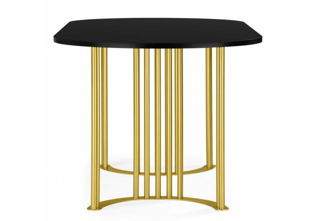 Хьюго О 200 х 90 черная шагрень пленка / золотые ноги