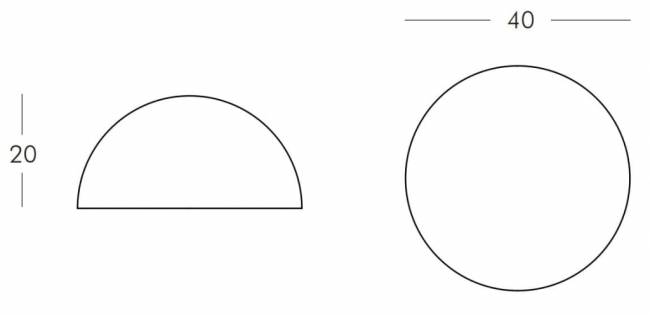 Светильник пластиковый уличный Полусфера 1/2 Globo 40 Lighting OUT белый Ø400х200 мм