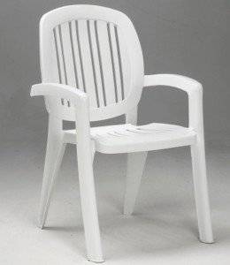 Кресло CRETA (цвет белый, монолитное) из пластика (пластиковая мебель)