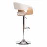Барный стул VIMTA (mod.4021S) белый/натуральный/хром металл/дерево/экокожа