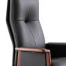 Кресло офисное / Вивальди  / Vivaldi  / черная кожа / деревянная база