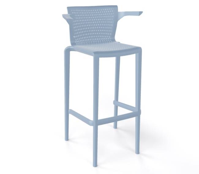 Кресло пластиковое барное Spyker Stool B бледно-синий 495х460х1025 мм Кресло пластиковое барное Spyker Stool B бледно-синий 495х460х1025 мм