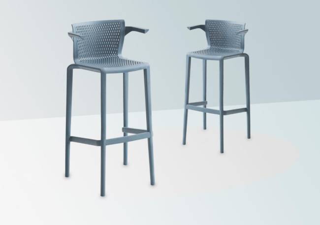 Кресло пластиковое барное Spyker Stool B бледно-синий 495х460х1025 мм Кресло пластиковое барное Spyker Stool B бледно-синий 495х460х1025 мм