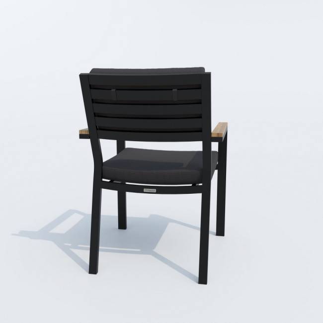 Обеденная группа CANA  BONTA  каркас карбон / стол стекло 180 / ткань антрацит