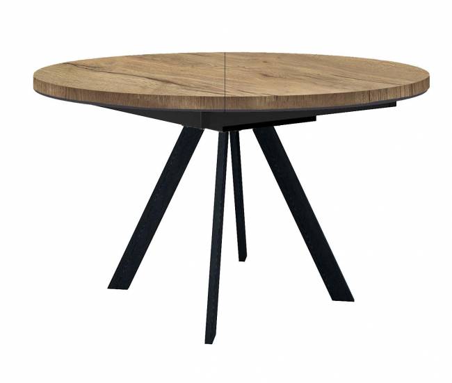 Стол DikLine RD120 дуб галифакс/ опоры черные