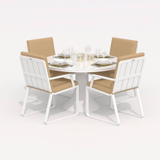 Стул ALBA бежевый - белый каркас