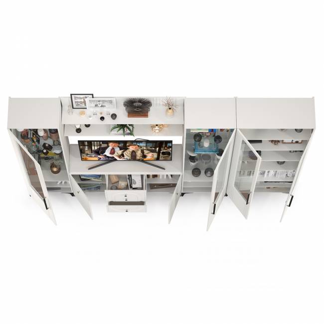 Набор мебели из шести предметов для гостиной Валенсия № 109 цвет белый шагрень