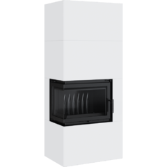 Каминокомплект SIMPLE Box черный/белый с топкой BS, левый угол