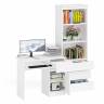 Компьютерный стол с ящиком и дверкой МС-1 правый со стеллажом с ящиками МСТ600 Мори цвет белый