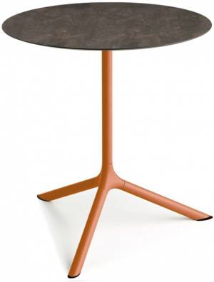 Стол ламинированный обеденный Tripe Maxi терракотовый, кортен Ø800х740 мм