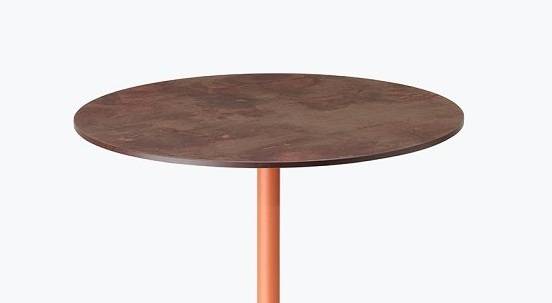 Стол ламинированный обеденный Tripe Maxi терракотовый, кортен Ø800х740 мм Стол ламинированный обеденный Tripe Maxi терракотовый, кортен Ø800х740 мм