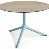 Столик ламинированный кофейный Tripe Maxi голубой, состаренный дуб тортора Ø800х510 мм