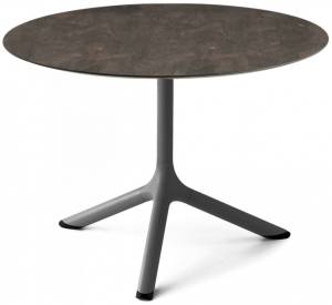 Столик ламинированный кофейный Tripe антрацит, кортен Ø700х510 мм