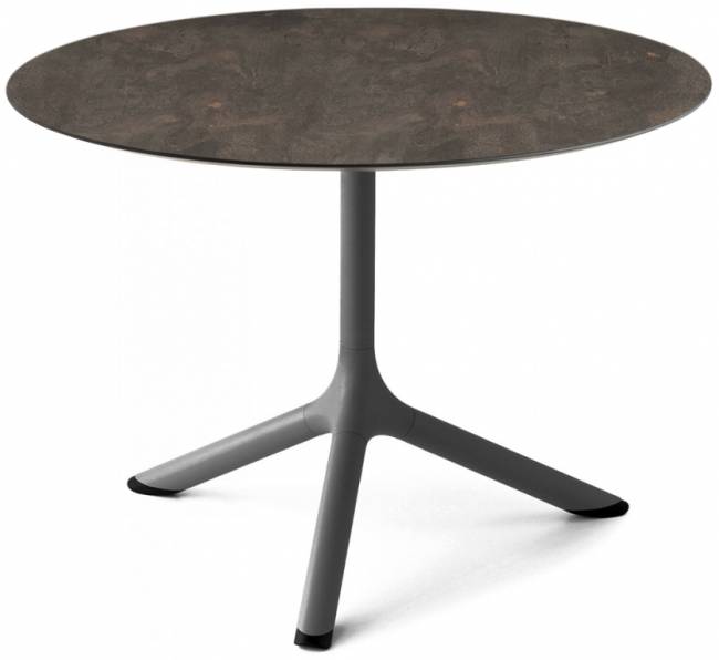 Столик ламинированный кофейный Tripe антрацит, кортен Ø700х510 мм
