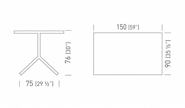 Стол ламинированный складной Flipaway 1500х900х760 мм