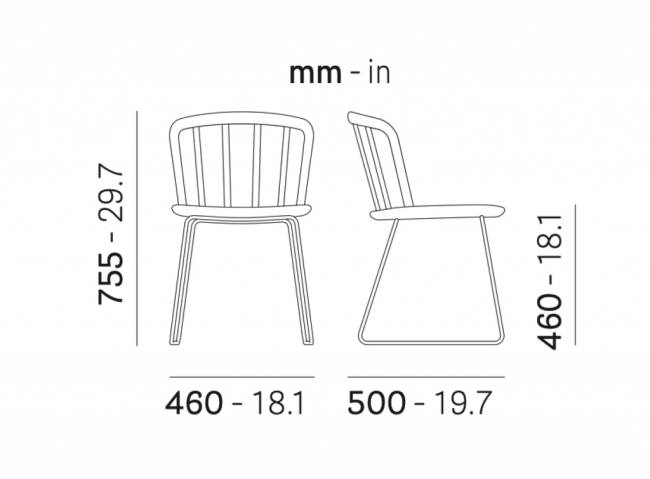 Стул деревянный на полозьях Nym белый, беленый ясень 460х500х755 мм