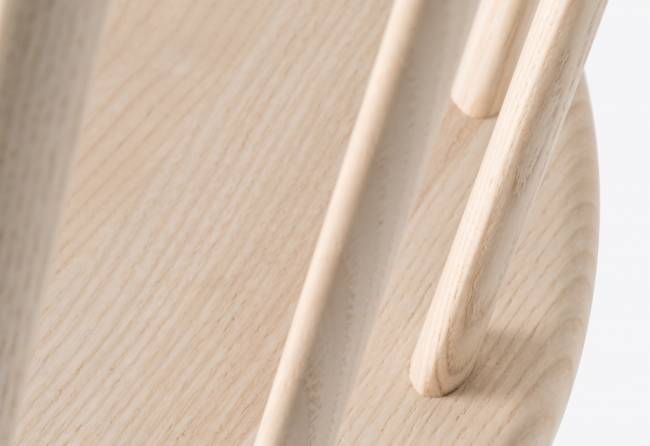 Стул деревянный на полозьях Nym белый, беленый ясень 460х500х755 мм