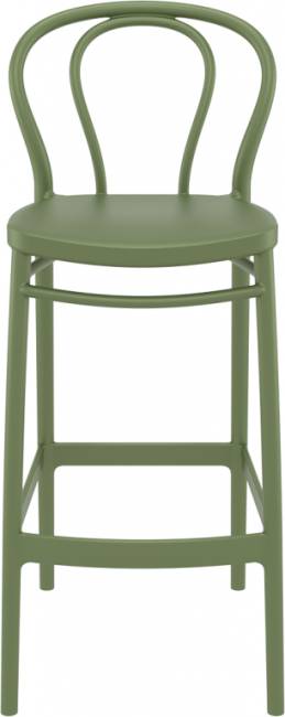 Стул пластиковый барный Victor Bar 75 оливковый 450х520х1060 мм
