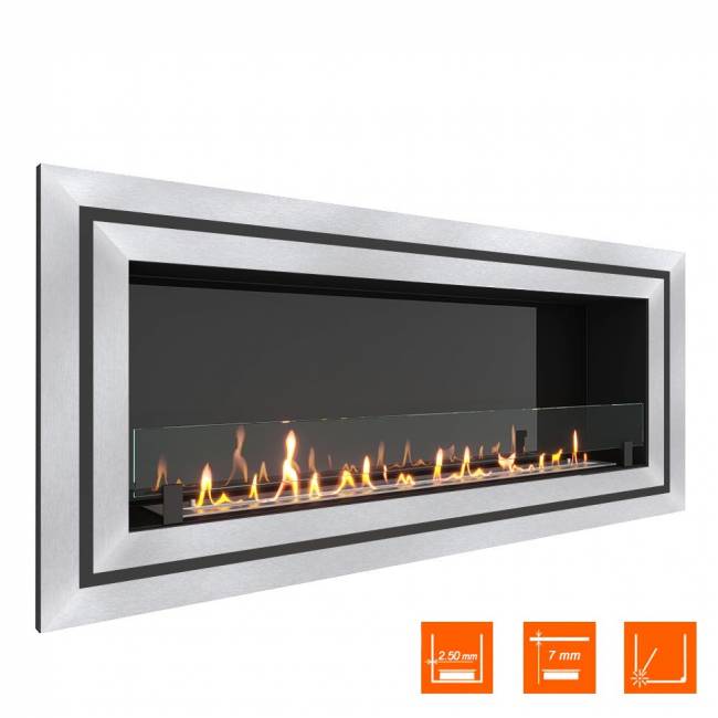 Биокамин встраиваемый SteelHeat GRAND-D 1500 XL (Стекло + Стемалит)