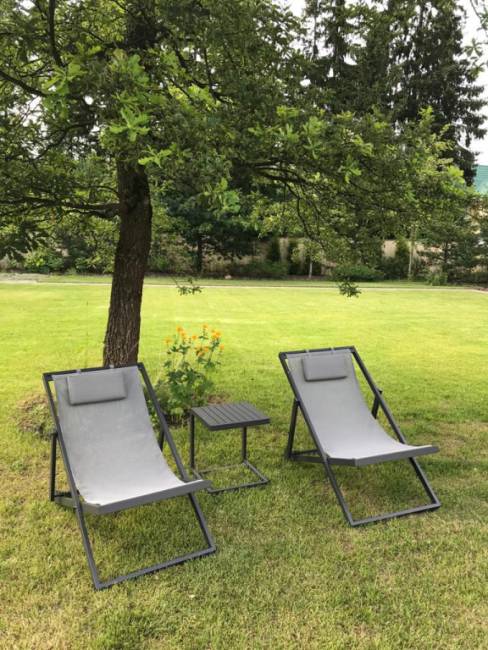 Столик металлический для лежака GT 927 антрацит 400х400х450 мм