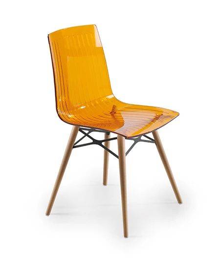 Стул прозрачный X-Treme-S Wox Beech Wood натуральный, оранжевый 470х500х840 мм